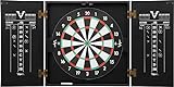 Viper Hideaway Cabinet & Steel-Tip Dartboard Ready-to-Play Bundle, Reversible Standard and Baseball Game Options with Two Sets of Steel-Tip Darts and Chalk Scoreboards, Black Matte Finish