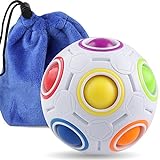Coogam Rainbow Puzzle Ball with Pouch Color-matching Puzzle Game Fidget Toy Stress Reliever Magic Ball Brain Teaser for Kids and Adults, Children, Boy, Girl Holiday