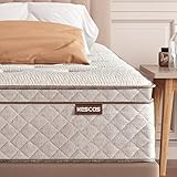 Kescas 12 Inch Memory Foam Hybrid Queen Mattress - Knitted Fabric Cover with Linen - Heavier Coils for Durable Support - Pocket Innersprings for Motion Isolation - Pressure Relieving - Medium Firm