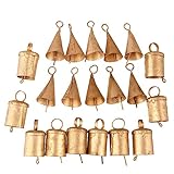 Set of 20 Christmas Bells for Decoration - Small Jingle Bells, Witch Bells, and Indian Tin Bells for Rustic Chimes and Christmas Tree Crafts