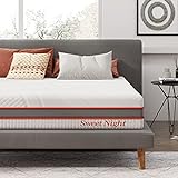 Sweetnight Queen Mattress, 10 Inch Gel Memory Foam Mattress in a Box for Cooling Sleep, Flippable Mattress with Two Firmness Preference, Pressure Relieving, CertiPUR-US Certified, Gray+white