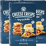 John Wm. Macy's CheeseCrisps | Asiago & Cheddar | Twice Baked Sourdough Crackers Made with 100% Real Aged Cheese, Non GMO, Nothing Artificial | 4.5 OZ. (3 Pack)