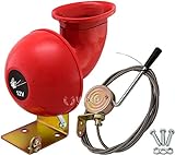 Vixen Horns Loud Raging Bull Sound Air Horn Trumpet With Pull Lever Red 12V VXH1004