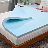 LINENSPA Memory Foam Mattress Topper - 2 Inch Gel Infused Memory Foam - Plush Feel - Cooling and Pressure Relieving - CertiPUR Certified - Dorm Room Essentials - Twin Size