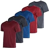 5 Pack Men’s Active Quick Dri Dry Fit Crew Neck T Shirts Athletic Running Gym Workout Short Sleeve Tee Tops Camisas Para Hombres Summer