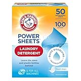 Arm & Hammer Power Sheets Laundry Detergent, Fresh Linen 50ct, up to 100 Small Loads (Packaging may vary)