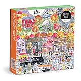 Galison Halloween Parade – 500 Piece Michael Storrings Jigsaw Puzzle Featuring Artwork of A Spooky and Festive Halloween Parade in Salem Massachusetts