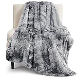 Bedsure Ultra Soft Throw Blanket, Fluffy Blankets & Throws - Fuzzy Sherpa Faux Fur Blanket for Couch, Bed, Sofa, Cozy Plush Warm Thick Furry Shaggy Fleece Gift Blanket for Women, Men, 50x60, 640 GSM