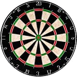 Bristle Dart Board, Tournament Sized Indoor Hanging Number Target Game for Steel Tip Darts- Dartboard with Mounting Hardware by Hey! Play!