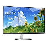 Dell S Series 32' Curved Gaming Monitor, FHD (1920 x 1080) Anti-Glare Display, 75Hz, 4ms, AMD FreeSync, Tiltable, 1800R Curvature, 16.7 Million Colors