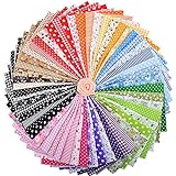 ZGXY Fabric, 56 pcs/lot Top Cotton 9.8' x 9.8' (25cm x 25cm) Squares Patchwork, Precut Multi-Color and Different Pattern for Sewing Quilting Crafting, Home Party Craft Fabric DIY Sewing Mask