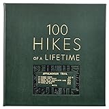 One Kings Lane Hand-Bound in Bonded Leather 100 Hikes of a Lifetime Coffee Table Book - Travel Guide Hardcover Book with Colorful Photos 8.75'
