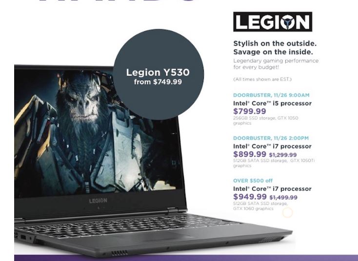 Lenovo Legion Gaming Laptop Black Friday