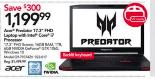 Office Depot Acer Predator Black Friday
