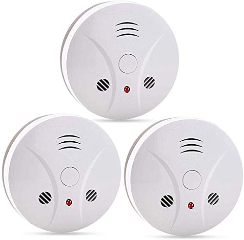 3 Pack Fire Alarms Smoke Detector Battery Operated With Photoelectric Sensor And Silence Button, Travel Portable Smoke Alarms