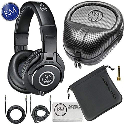 Audio Technica Ath M40x Professional Studio Monitor Headphones + Slappa Full Sized Hardbody Pro Headphone Case (sl Hp 07)