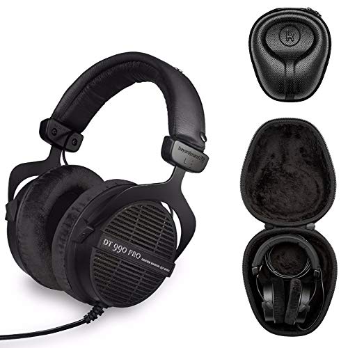 Beyerdynamic Dt 990 Pro Studio Headphones (ninja Black, Limited Edition) With Knox Gear Hard Shell Headphone Case Bundle (2 Items)