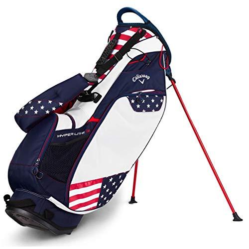 Callaway Golf 2018 Hyper Lite 3 Stand Bag, Red/white/blue, Double Strap