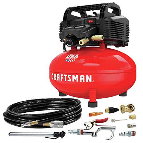 Craftsman Air Compressor, 6 Gallon, Pancake, Oil Free With 13 Piece Accessory Kit (cmec6150k)