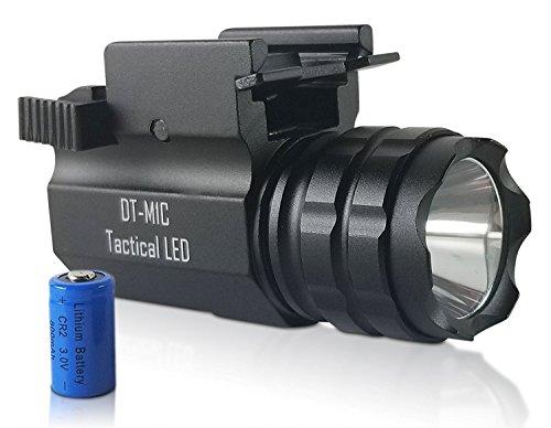 Defendtek Gun Flashlight Compact Tactical Led Rail Mounted With Quick Release 300 Lumens Dt M1c Model Fits Glock Taurus Ruger Springfield H&k S&w (black)