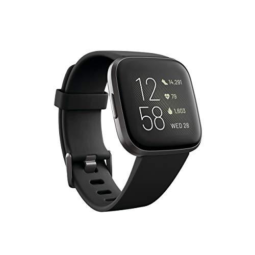 Fitbit Versa 2 Health & Fitness Smartwatch With Heart Rate, Music, Alexa Built In, Sleep & Swim Tracking, Black/carbon, One Size (s & L Bands Included)