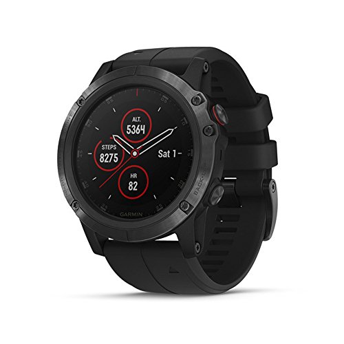 Garmin Fēnix 5x Plus, Ultimate Multisport Gps Smartwatch, Features Color Topo Maps And Pulse Ox, Heart Rate Monitoring, Music And Pay, Black With Black Band