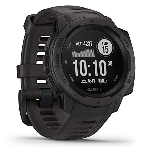 Garmin Instinct, Rugged Outdoor Watch With Gps, Features Glonass And Galileo, Heart Rate Monitoring And 3 Axis Compass, Graphite