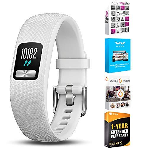 Garmin Vivofit 4 Activity Tracker W/color Display Regular Fit White (010 01847 01) With Tech Smart Usa Fitness & Wellness Suite & 1 Year Extended Warranty