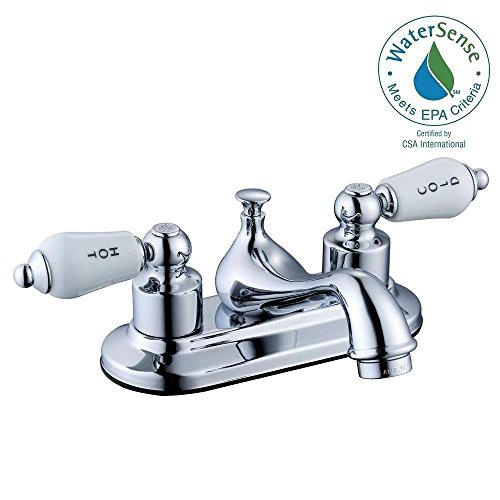 Glacier Bay Teapot 4 In. Centerset 2 Handle Low Arc Bathroom Faucet In Chrome