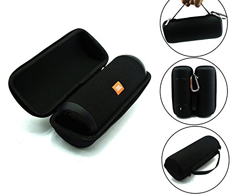 Jbl Flip 3 Splash Proof Portable Bluetooth Speaker, Black Plus Protective Hard Cover Portable Case, Black With Keychain.