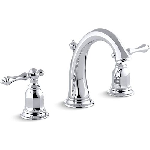 Kohler Kelston K 13491 4 Cp 2 Handle Widespread Bathroom Faucet With Metal Drain Assembly In Polished Chrome