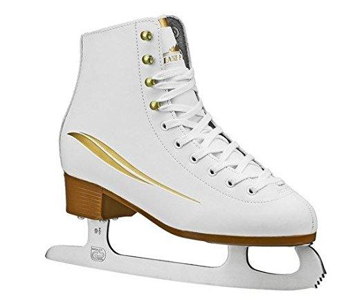 Lake Placid Cascade Women's Figure Ice Skate, White/gold Accent, Size 8