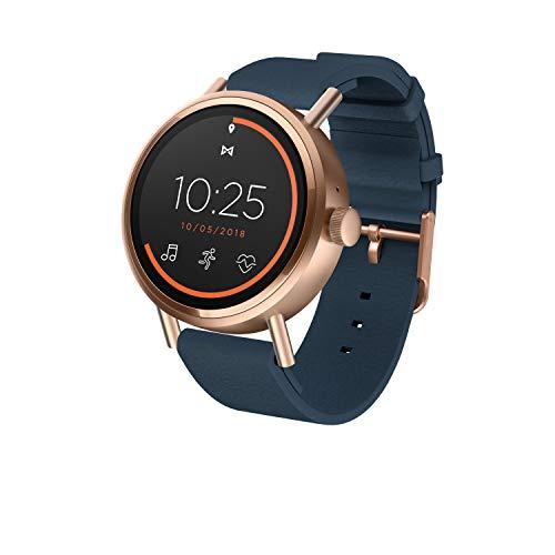 Misfit Vapor 2 Stainless Steel And Silicone Backed Leather Touchscreen Smartwatch Color: Rose Gold Blue (mis7101)