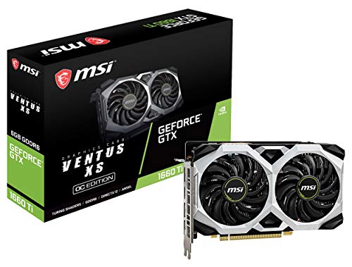 Msi Gaming Geforce Gtx 1660 Ti 192 Bit Hdmi/dp 6gb Gdrr6 Hdcp Support Directx 12 Dual Fan Vr Ready Oc Graphics Card (gtx 1660 Ti Ventus Xs 6g Oc)