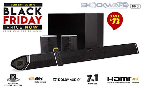 Nakamichi Shockwafe Pro 7.1ch 400w 45" Sound Bar With 8" Subwoofer (wireless) & Rear Satellite Speakers