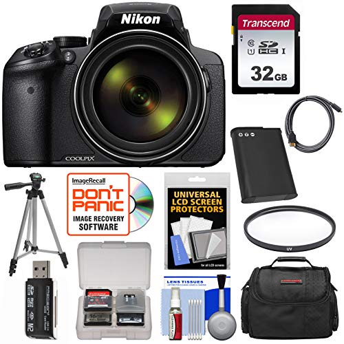 Nikon Coolpix P900 Wi Fi 83x Zoom Digital Camera With 32gb Card + Battery + Case + Tripod + Filter + Hdmi Cable + Kit