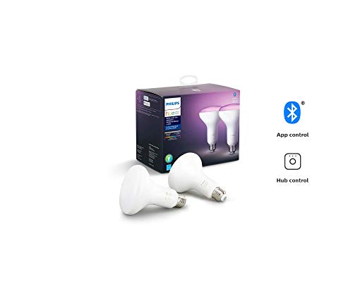 Philips Hue White And Color Ambiance 2 Pack Br30 Led Smart Bulb, Bluetooth & Zigbee Compatible (hue Hub Optional), Works With Alexa & Google Assistant A Certified For Humans Device (renewed)