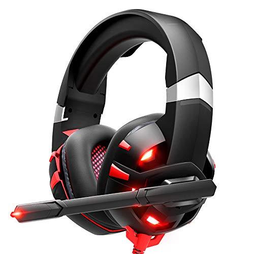 Runmus Gaming Headset Xbox One Headset With 7.1 Surround Sound Stereo, Ps4 Headset With Noise Canceling Mic & Led Light, Compatible With Pc, Ps4, Xbox One Controller(adapter Not Included)