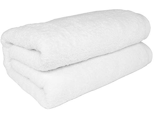 Salbakos Turkish Cotton Oversized Bath Sheet, 40 By 80 Inch, White