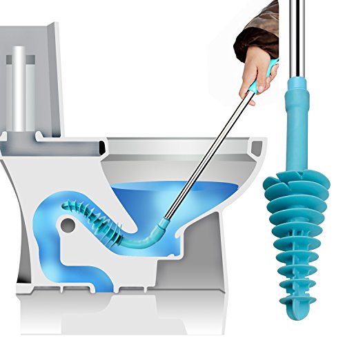 Samshow Toilet Plunger, Toilet Dredge Designed For Siphon Type, Power Cleaned Toilet Pipe, Patented, Environmentally Friendly, Stainless Steel Handle With Wall Hook