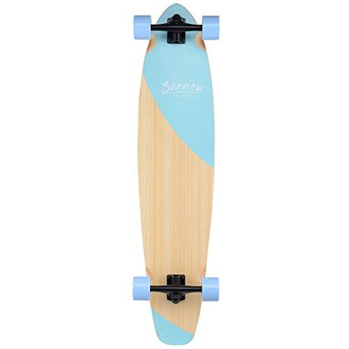 Sanview 42inch Complete Bamboo Longboard Skateboards Cruiser Light Blue 42inch