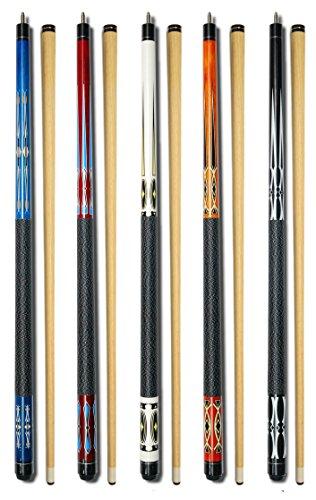 Set Of 5 Pool Cues New 58" Billiard House Bar Pool Cue Sticks Gj 1~gj 5