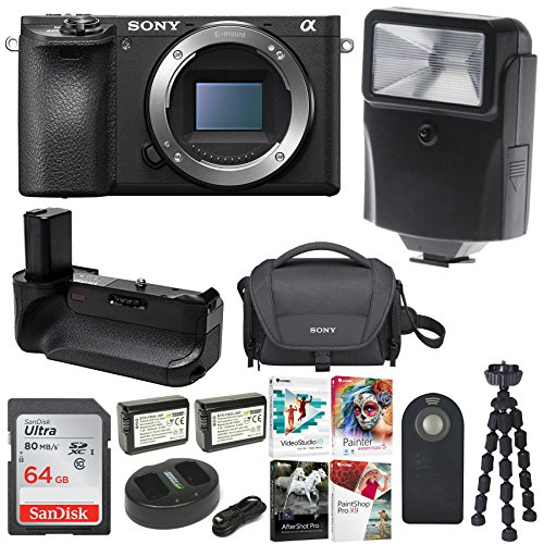 Sony A6500 4k Mirrorless Digital Camera Body With 64gb Sd Card And Dual Battery Bundle