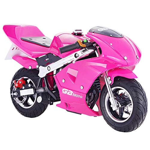 Superrio New Gas Mini Pocket Bike Motorcycle 40cc 4 Stroke Engine (pink)