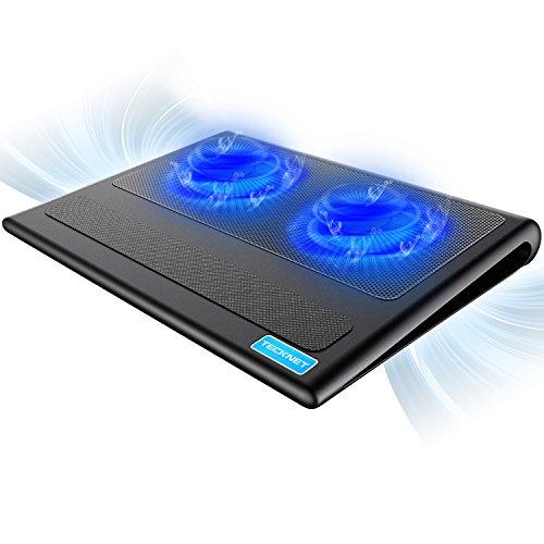 Tecknet Laptop Cooling Pad, Portable Ultra Slim Quiet Laptop Notebook Cooler Cooling Pad Stand With 2 Usb Powered Fans, Fits 12 16 Inches