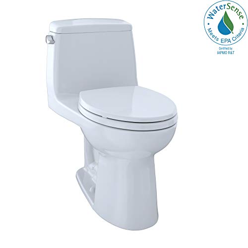 Toto Ms854114eg#01 Eco Ultramax Elongated One Piece Toilet With Sanagloss, Cotton White