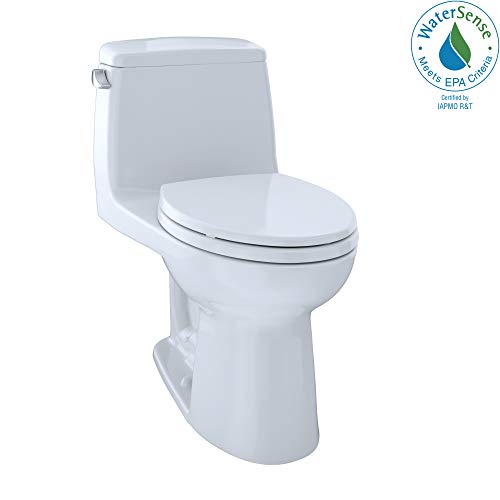 Toto Ms854114elg#01 Eco Ultramax Ada Elongated One Piece Toilet With Sanagloss, Cotton White