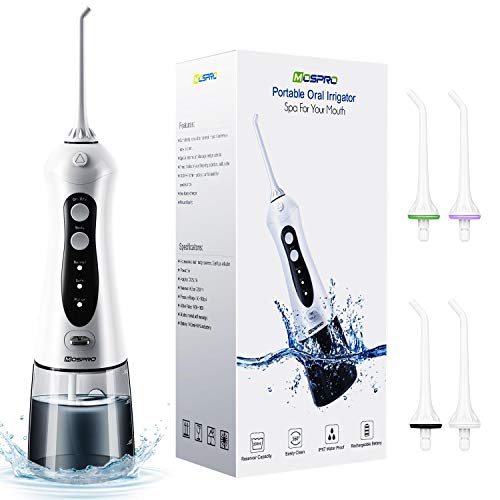 Water Flosser Professional Cordless Dental Oral Irrigator 300ml Portable And Rechargeable Ipx7 Waterproof 3 Modes Water Flosser With Cleanable Water Tank For Home And Travel, Braces & Bridges Care