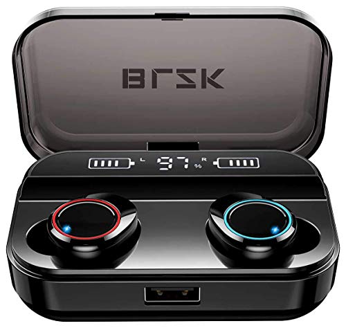 Wireless Earbuds, Blzk Latest Bluetooth 5.0 True Wireless Bluetooth Earbuds, With Bass 3d Stereo Sound Wireless Headphones, Built In Microphone Led Digital Shows Charging Charge (black)