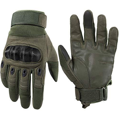 Wtactful Touchscreen Motorcycle Full Finger Gloves For Cycling Motorbike Atv Hunting Hiking Riding Racing Climbing Operating Work Outdoor Sports Gloves Size Medium Green